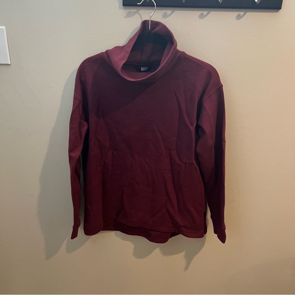 ☀️SALE☀️ Land’s End waffle knit Burgundy Sweater